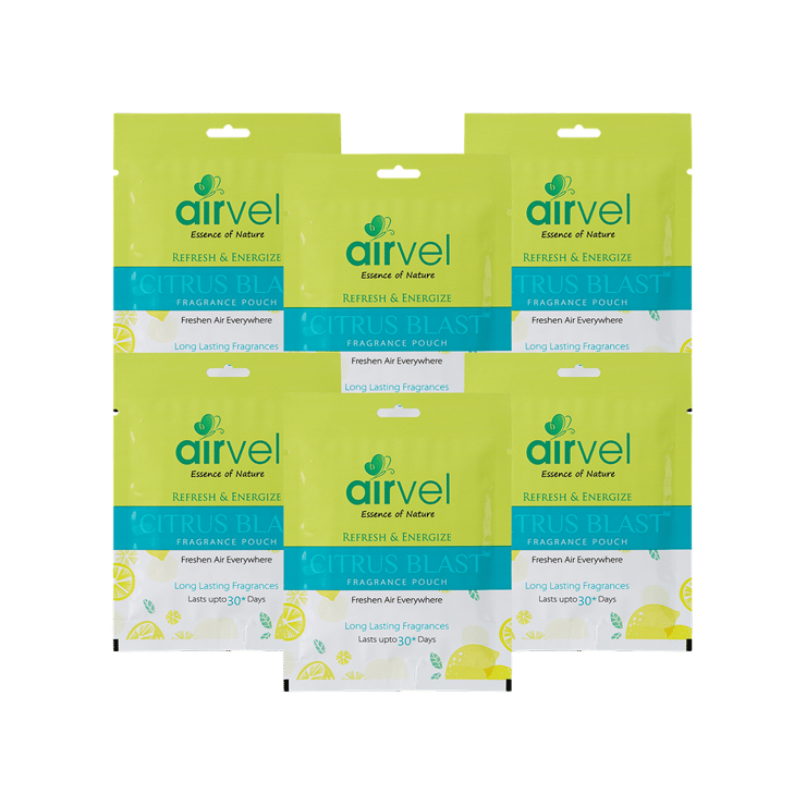 Airvel Air Freshener Pouch (Citrus Blast) – 6 x 10 g