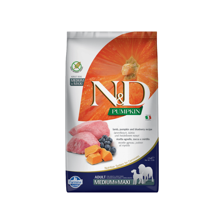 Farmina N&D Pumpkin-Dry Dog Food (Lamb & Blueberry) – 2.5 kg