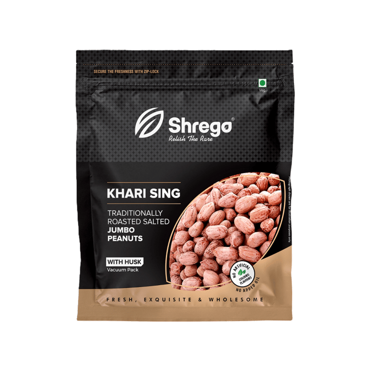 Shrego Khari Sing Traditionally Roasted Salted Jumbo Peanuts, with Husk – 360 g