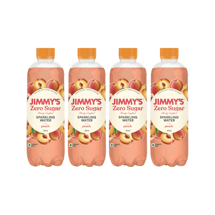 Jimmy’s Zero Sugar Sparkling Water (Peach) – Pack of 4