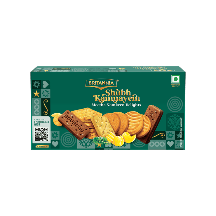 Britannia Shubhkamnaye Meetha Namkeen Delights Biscuits Gift Pack (380.5 g)