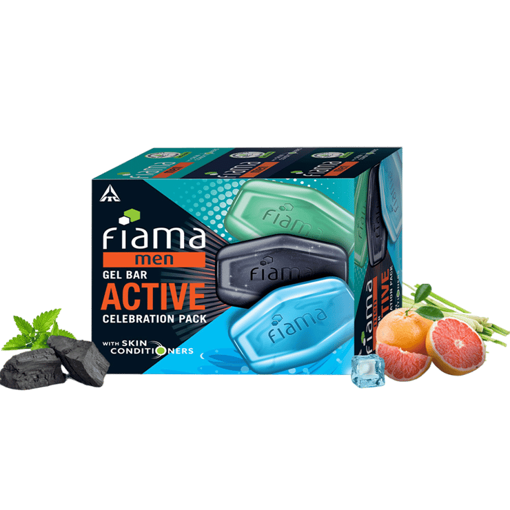 Fiama Men Active Soap Celebration Pack – 1 pack (3 x 125 g)