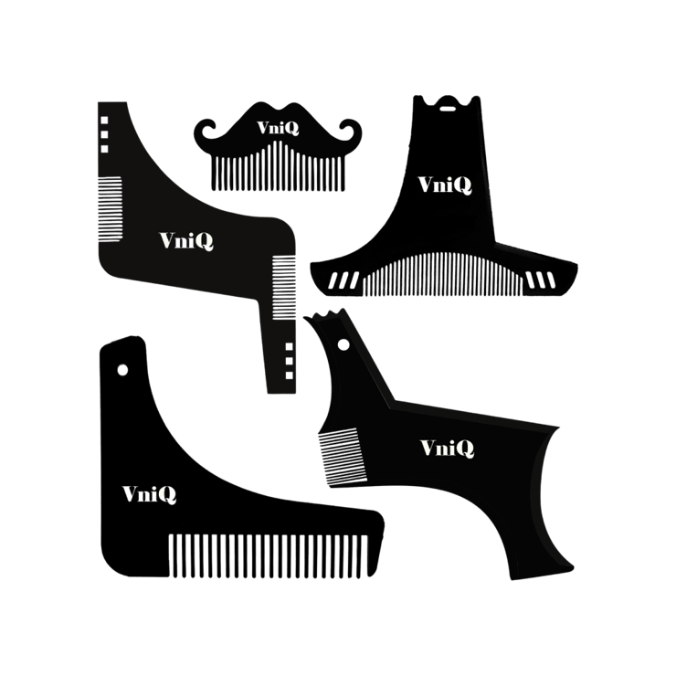 VniQ Shaper Tool Beard Comb Kit – 1 pack (5 pieces)