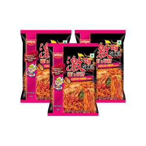 Nissin Geki Korean Ramen Spicy Kimchi Flavoured Instant Noodles - Pack of 3 - 3 x 80 g