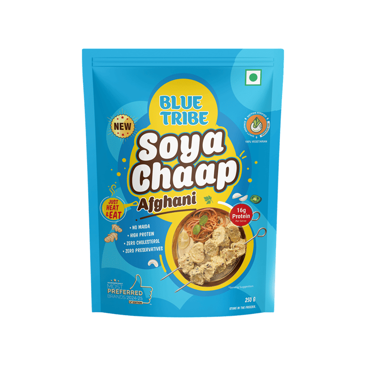 Blue Tribe Foods Ready to Eat Afghani Soya Chaap – 250 g