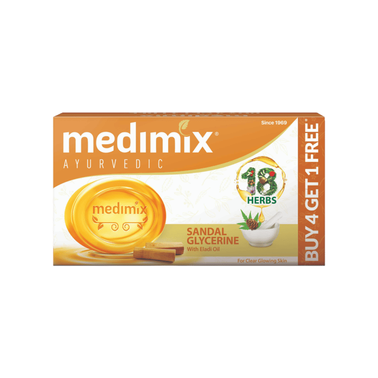Medimix Sandal Glycerine Soap – Buy 4 Get 1 Free – 5 x 125 g