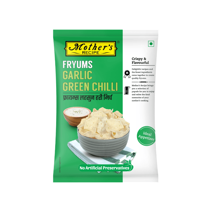 Mother’s Recipe Garlic Green Chilli Fryums – 90 g