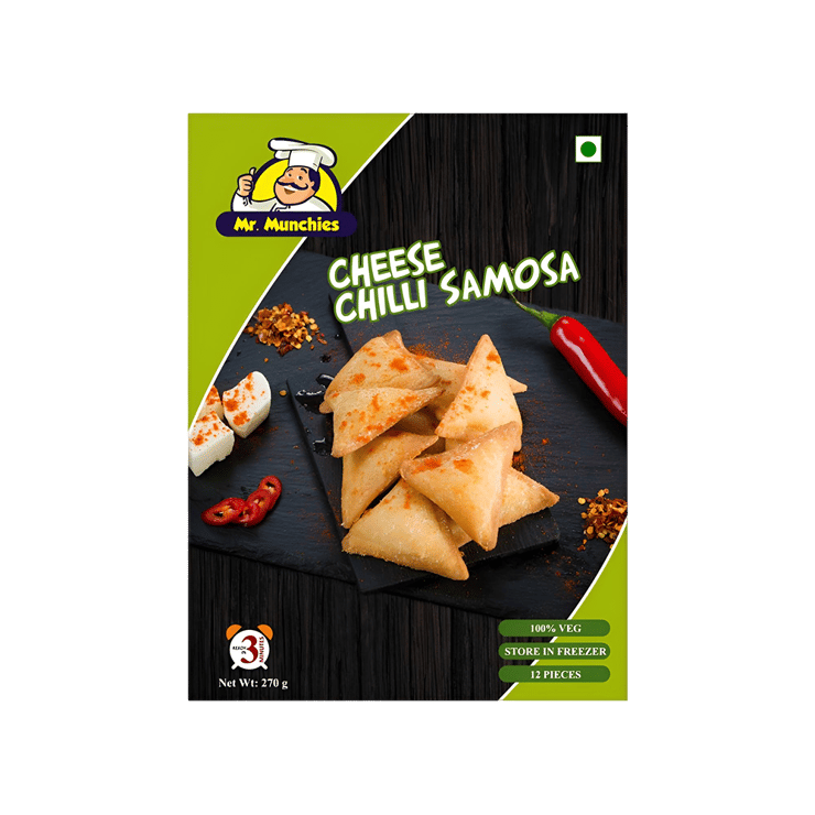 Mr. Munchies Cheese Chilli Samosa (Frozen) – 270 g