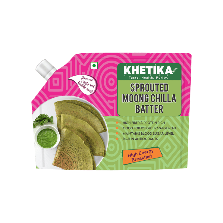 Khetika Sprouted Moong Chilla Batter – 1 kg