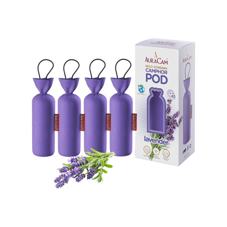 AuraCam Camphor Pod Air Freshener (Lavender) – 4 pieces
