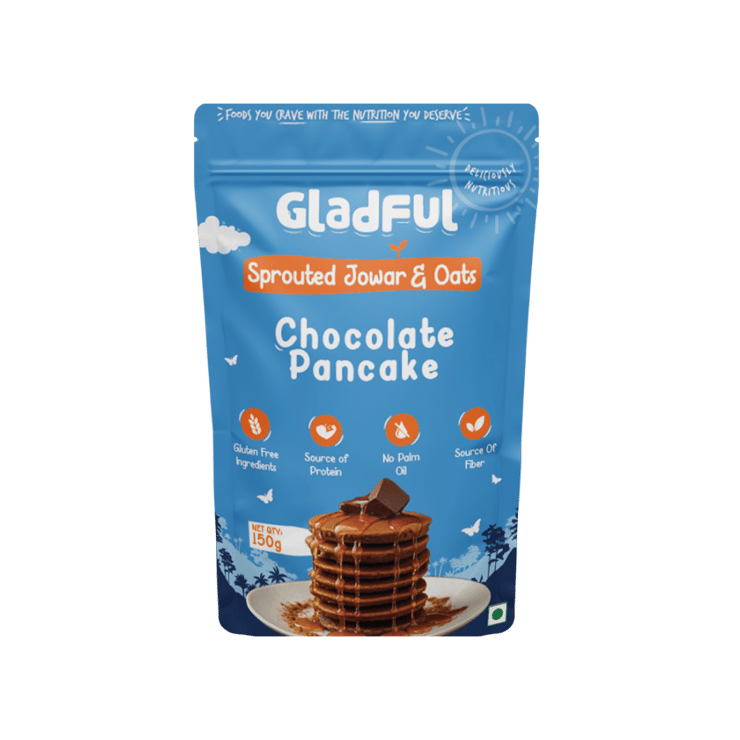 Gladful Choco Pancake Mix with Jowar and Oats – 150 g