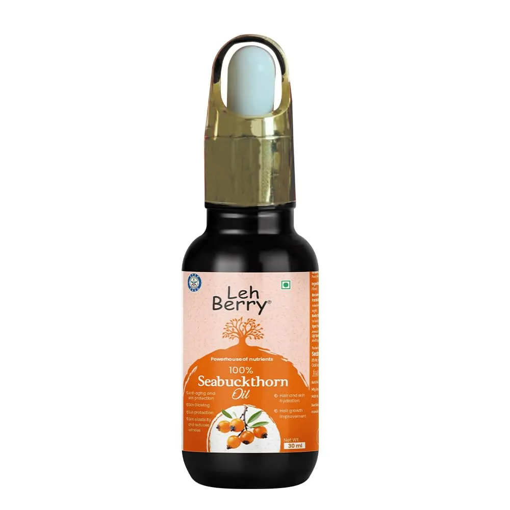 100% Pure Sea Buckthorn Oil 30ml | Omega 3 6 7 9 Rich | Anti Aging Face for Glowing Skin | Hair Growth Oil | Natural Moisturizer for Skin Hydration & Repair