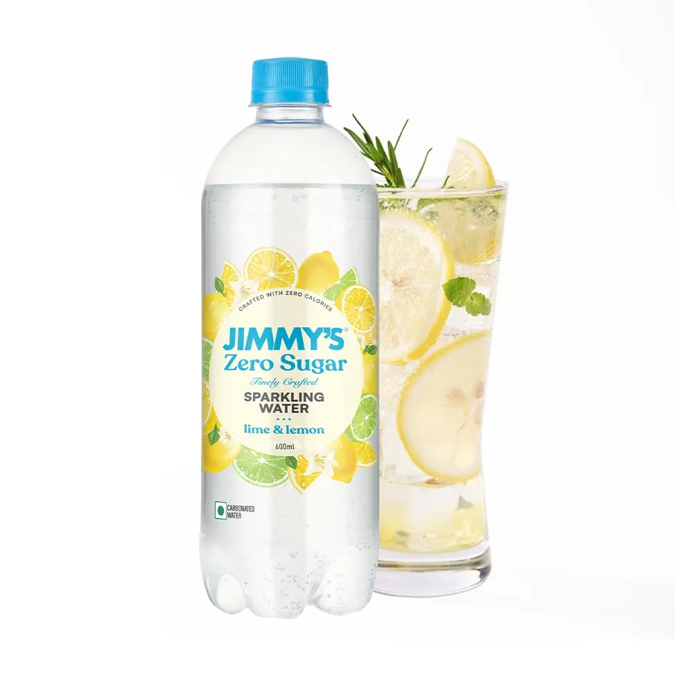 Lime N Lemon Zero Sugar Sparkling Water – Refreshing Citrus Flavoured Fizzy Drink with Zero Sugar for Everyday Hydration, 600 ML