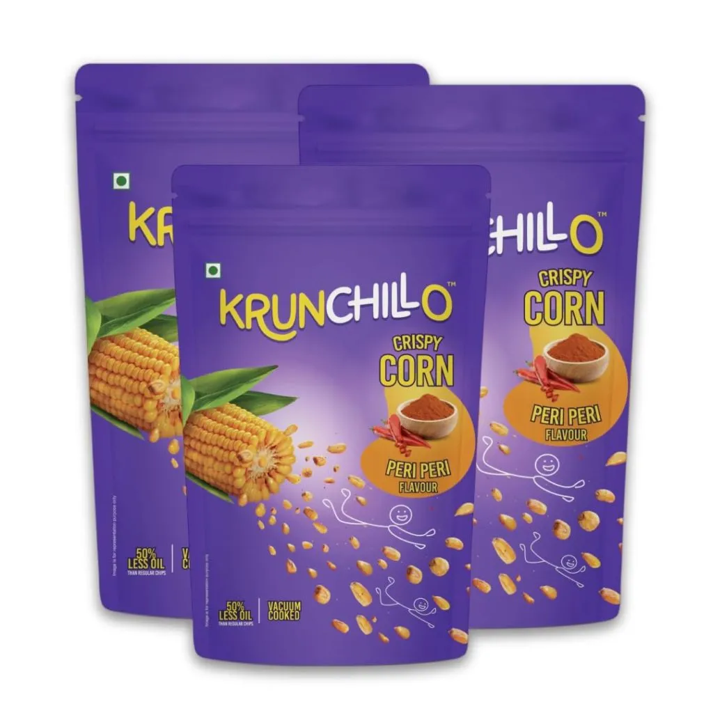 Krunchillo – Crispy Corn Peri Peri |Healthy Snacks | High Protein | 100 % Natural and Light and Crispy