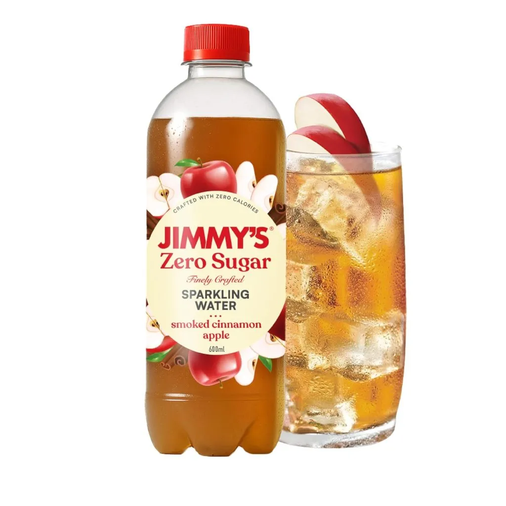 Smoke Apple Cinnamon Zero Sugar Sparkling Water – Crisp Fizzy Beverage with Smoky Apple and Cinnamon Flavour, Refreshing, 600 ML