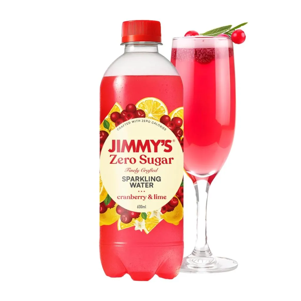 Cranberry Lime Zero Sugar Sparkling Water – Refreshing Fizzy Beverage with Tangy Cranberry and Zesty Lime Flavour, 600 ML