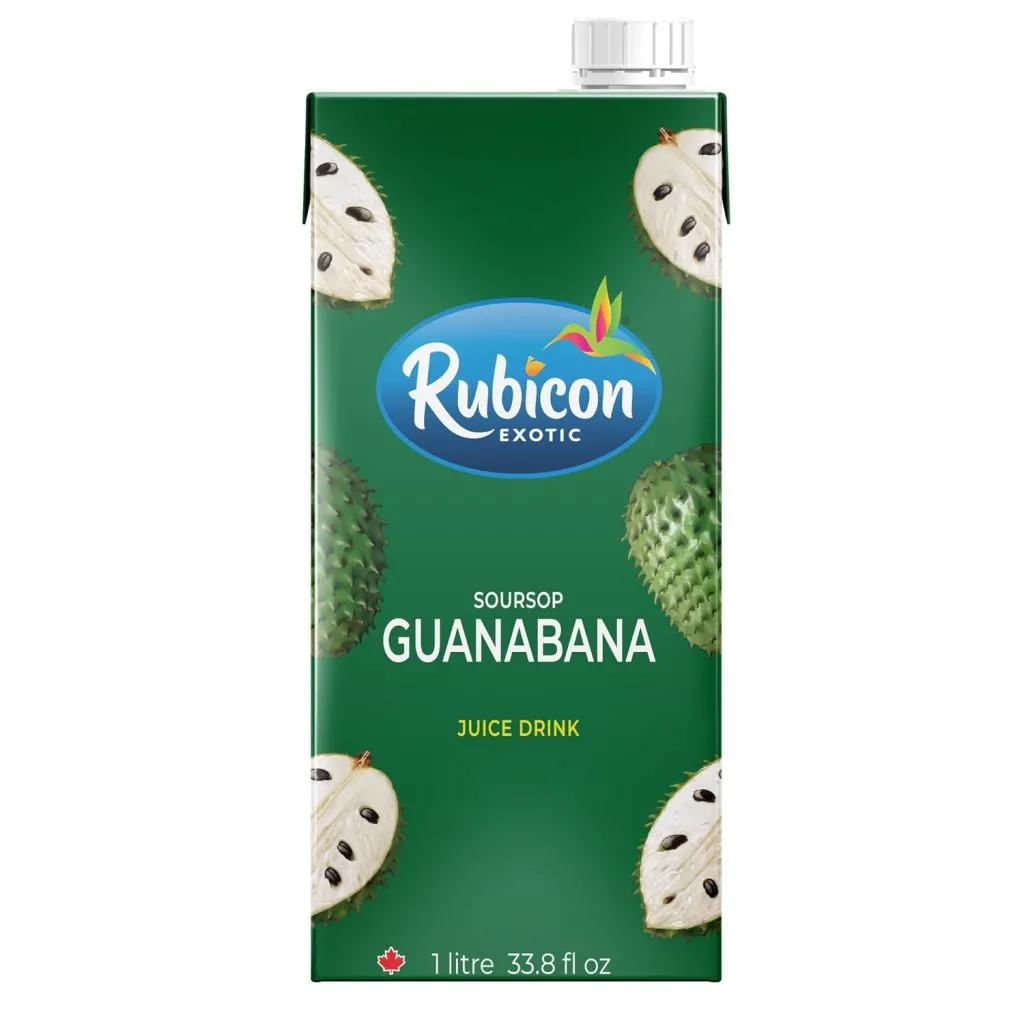 Rubicon Guanabana Soursop Fruit Juice 1000 ml | Exotic Tropical Drink | Rich in Vitamin C | Perfect for Cocktails & Mocktails