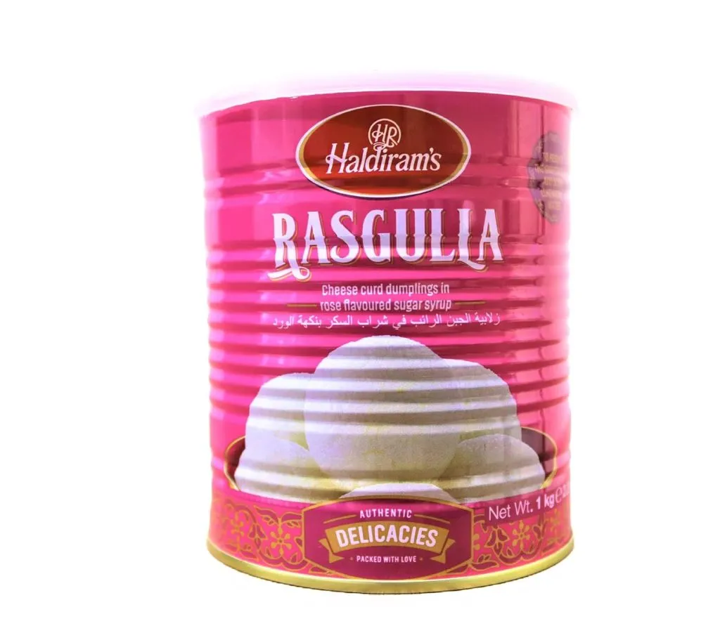 Haldiram’s Nagpur Rasgulla 1kg features soft, juicy, syrup-soaked traditional Indian sweets, perfect for festivals, celebrations, parties, and everyday desserts.