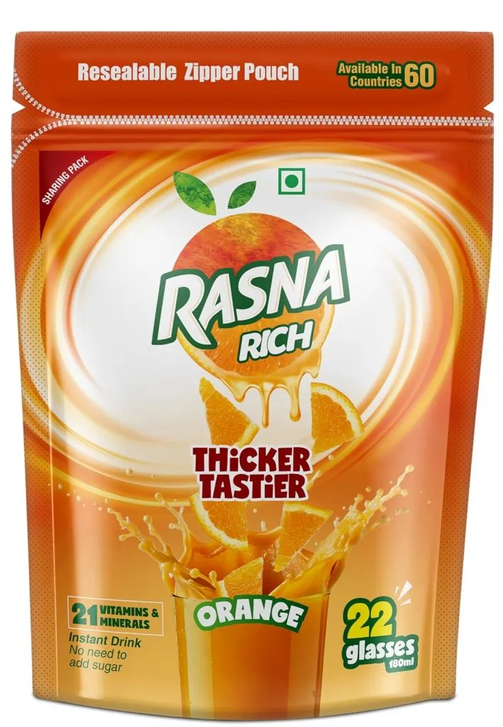 Rasna Rich Orange Drink Concentrate Mix -500g