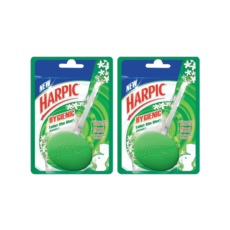 Harpic Hygienic Toilet Cleaner Block (Jasmine) – Pack of 2 – 2 x 26 g