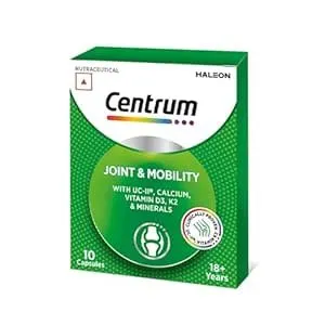 Centrum Joint & Mobility Capsule | Supplement | Undenatured Collagen Type II, Vitamin K2, Calcium for Joint support, Cartilage Support and Better Mobility | Joint Support Capsule – Pack of 10 (85 g)