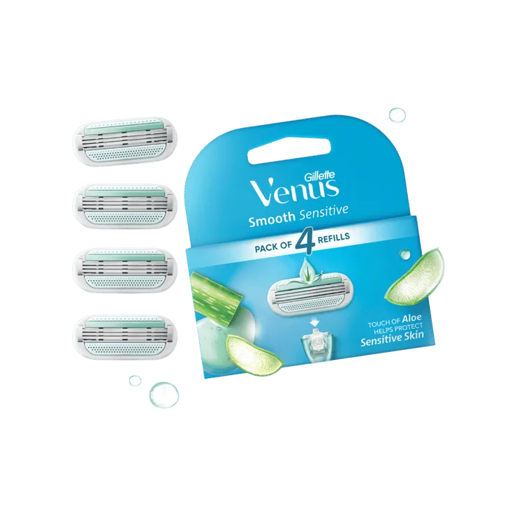 Gillette Venus Women’s Razor Cartridge Glide Strip with Aloe Extracts – 4 units