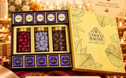 Premium Assorted Kaju and Coated Nut Gift Box with Elegant Green Packaging for Festivals and Celebrations