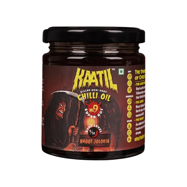 Kaatil Super Hot Chilli Oil – No.9 Bhoot Jolokia – 170 g