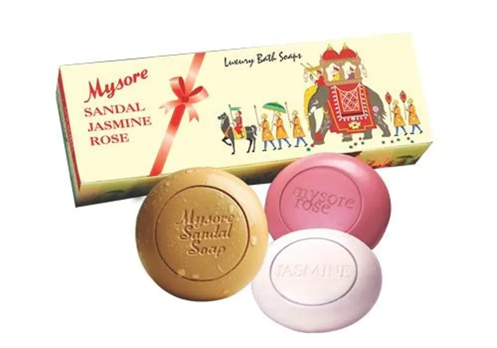 Mysore Sandal Jasmine & Rose Bathing Soap 450g (150g x Pack of 3) | Floral Fragrance | Sandalwood | Moisturising