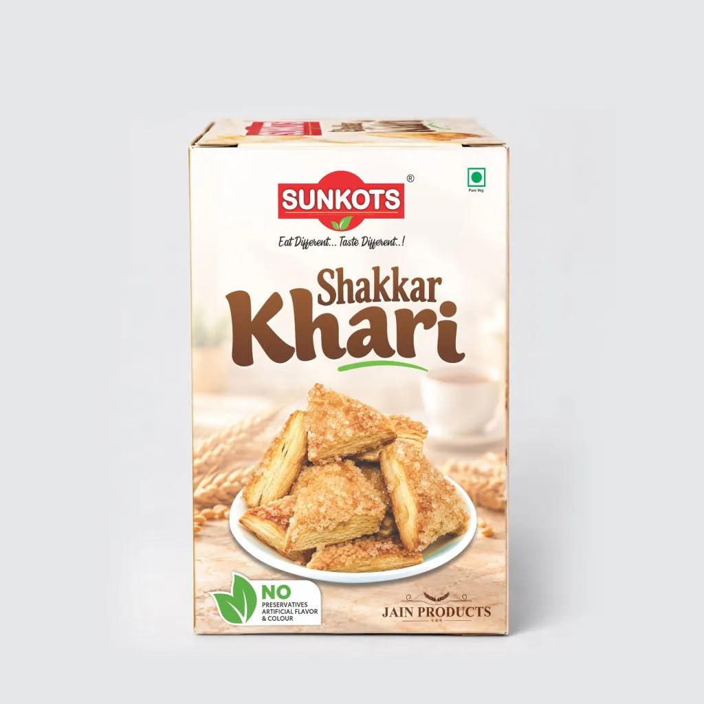 Sunkots Shakkar Khari 200g – Sweet, Crispy and Flaky Indian Bakery Snack for Tea Time Enjoy