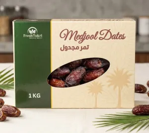 Fresh Tokri FreshTokri Classic Medjool Dates (1 KG Box) | Fresh, Soft & Naturally Sweet Jumbo Dates Snacks