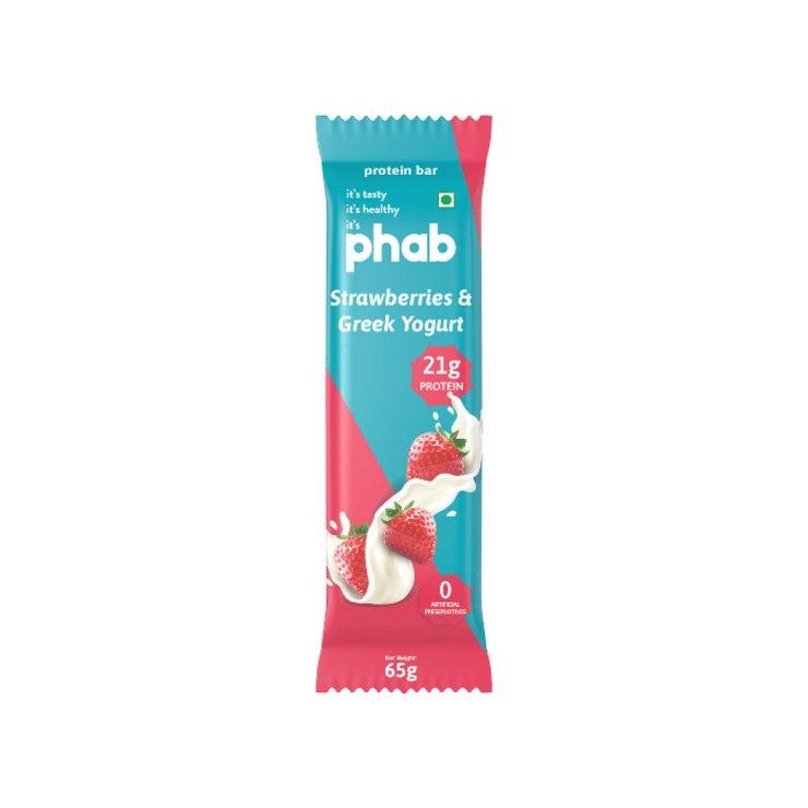 Phab 21g Protein Strawberry and Greek Yogurt Protein Bar – 65 g