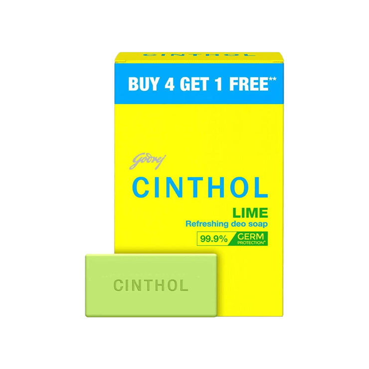 Cinthol Lime Bath Soap 5 x 100 g – Buy 4 Get 1 Free – 5 x 100 g