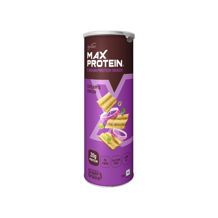 RiteBite Max Protein Cream & Onion 20 g Protein Multigrain Chips – 120 g