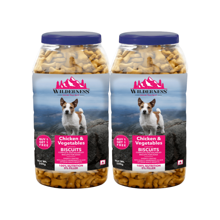 Wilderness Chicken And Vegetable Dog Biscuit – Buy 1 Get 1 Free – 2 x 500 g