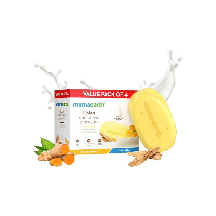 Mamaearth Ubtan Moisturizing Lotion Soap – 4 x 125 g