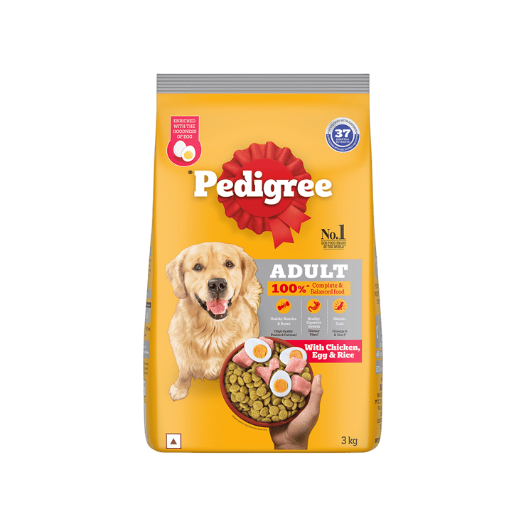 Pedigree High Protein, Dry Dog Dry Food -Chicken, Egg & Rice – 3 kg