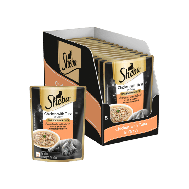 Sheba Chicken with Tuna Adult Wet Cat Food – 14 x 70 g