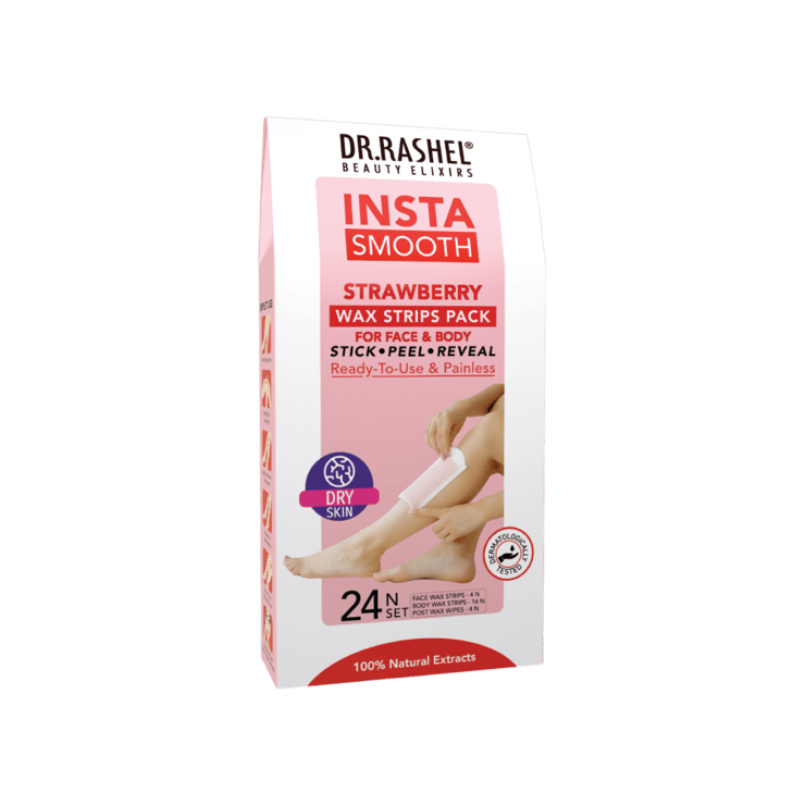 Dr.Rashel Insta Smooth Strawberry Wax Strips – 1 pack (24 pieces)