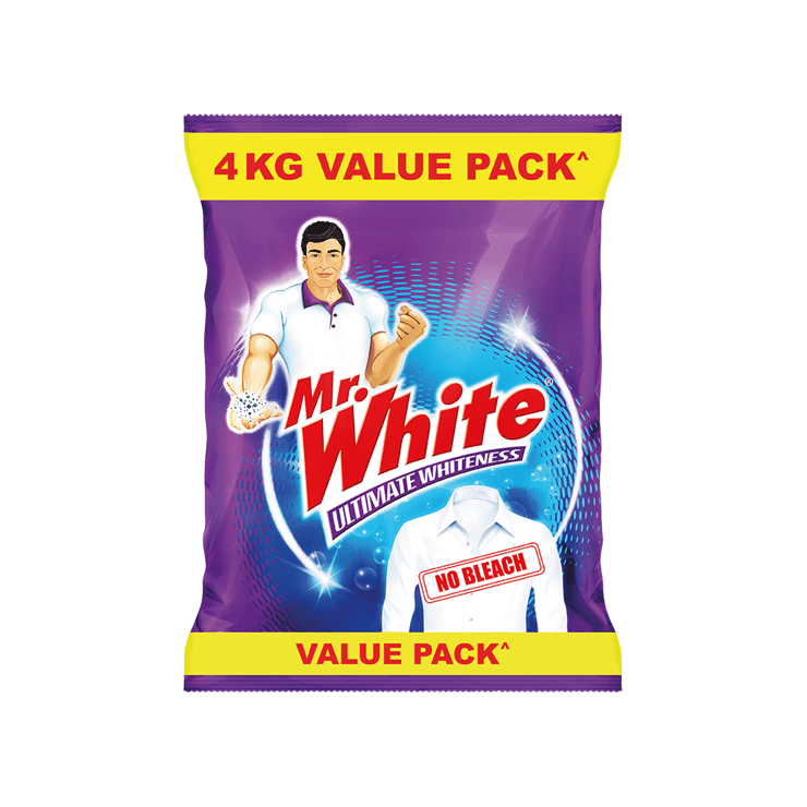 Mr. White Detergent Powder with 2X Active Power – 4 kg