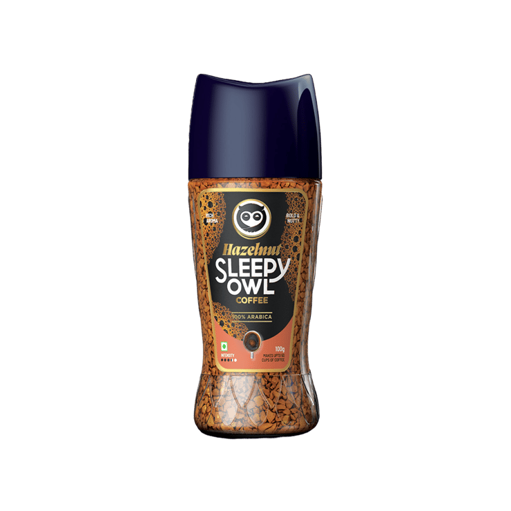 Sleepy Owl Hazelnut 100% Arabica Instant Flavoured Coffee – 100 g