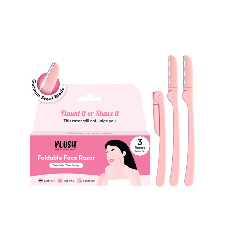 Plush Foldable Face Razor for Women – 3 pieces