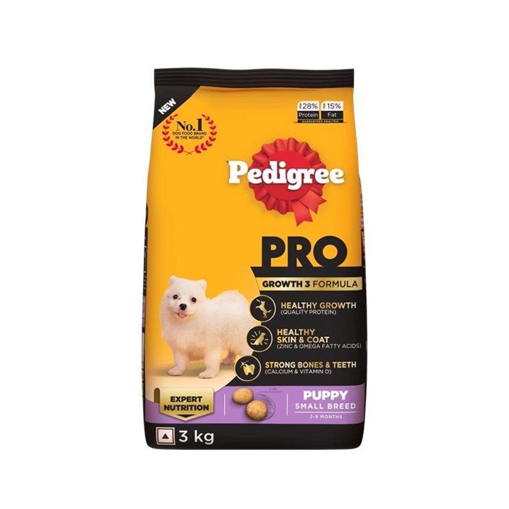 Pedigree PRO Small Breed Dry Puppy Food 2-9 Months) – 3 kg