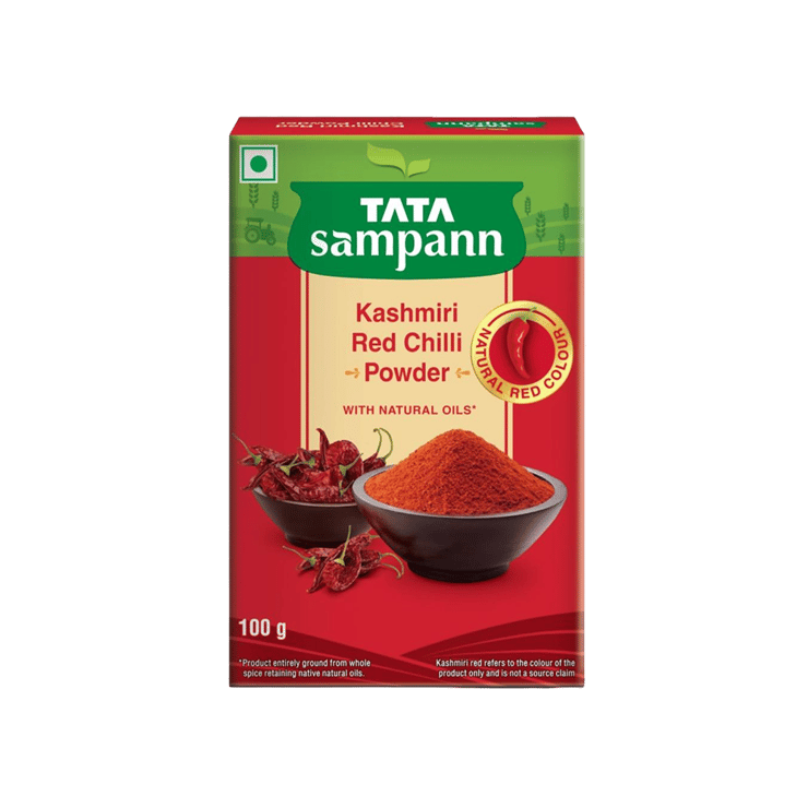 Tata Sampann Kashmiri Red Chilli Powder with Natural Oils – 100 g
