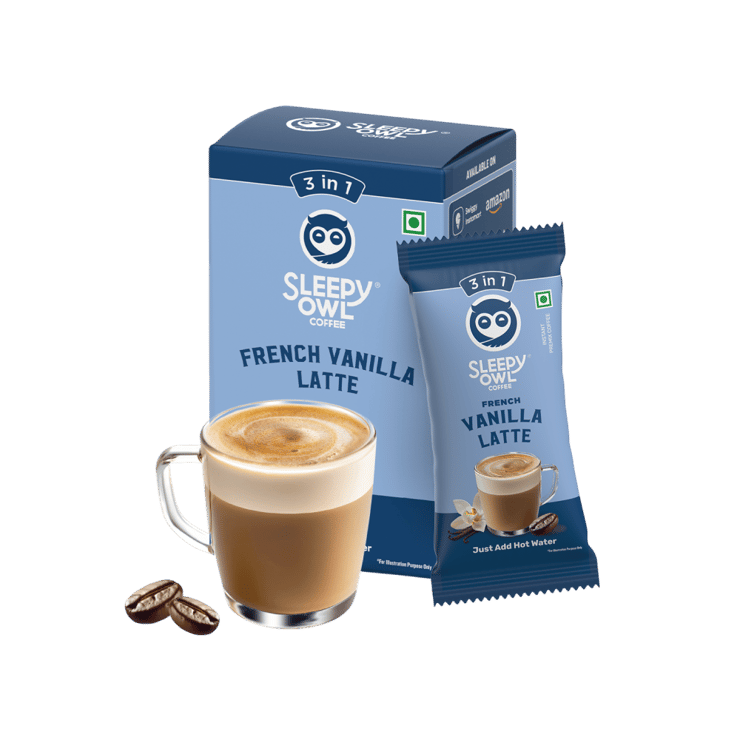 Sleepy Owl French Vanilla Latte Instant Coffee Premix (3 in 1) – 5 x 20 g