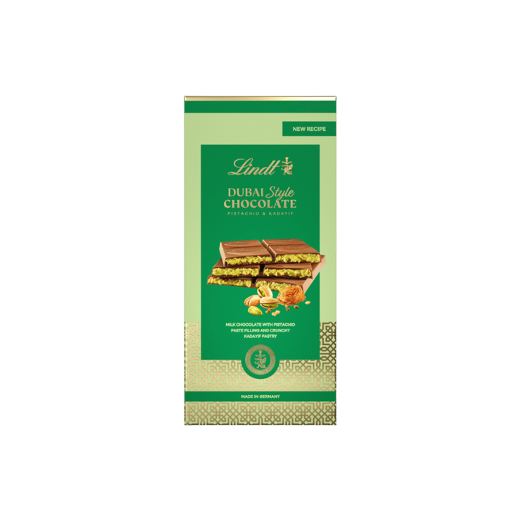 Lindt Dubai Style Filled Pistachio Kunafa Chocolate Bar – 145 g