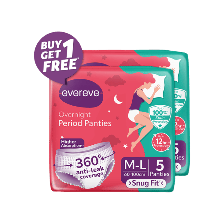 Evereve Overnight Disposable Period Panty – Buy 1 Get 1 Free – 2 x 1 pack (5 pieces)