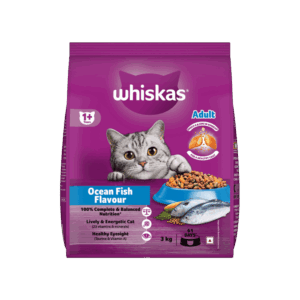 Whiskas Adult Dry Cat Food -Ocean Fish Flavour (1+ Years) - 3 kg