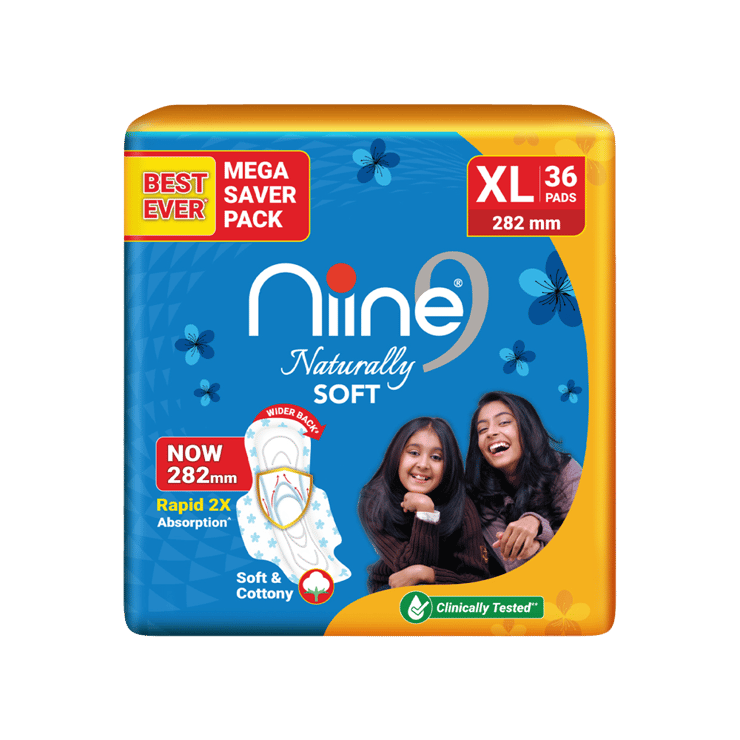 Niine Naturally Soft Sanitary Pads – 36 pieces