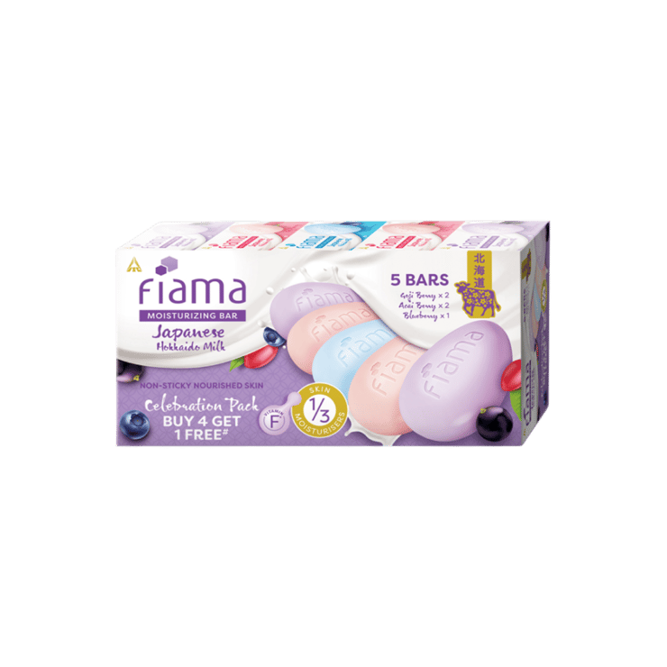 Fiama Japanese Hokkaido Milk Moisturizing Soap Bars – 5 x 125 g